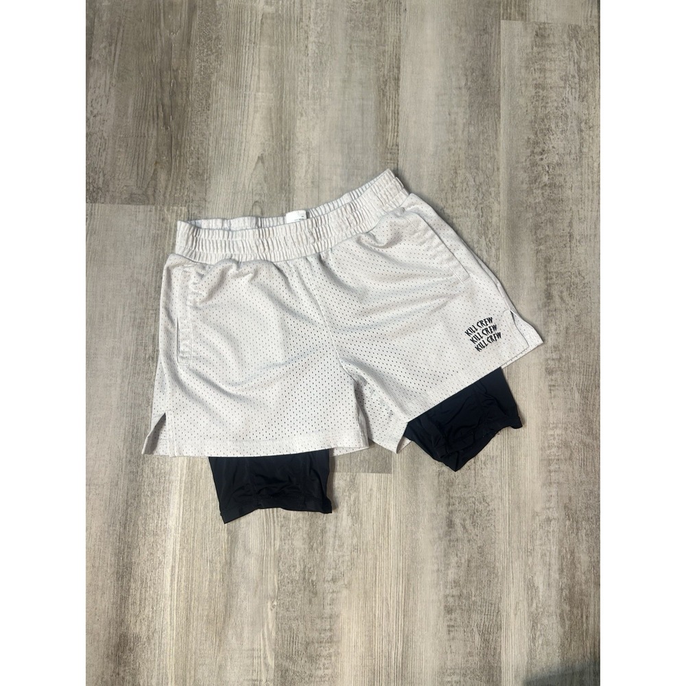 Kill Crew Lined Mesh Shorts Men's Small White Gym Athletic Bodybuilding